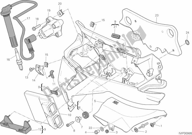 Wszystkie części do 18b - Impianto Elettrico Destro Ducati Superbike 959 Panigale ABS 2019